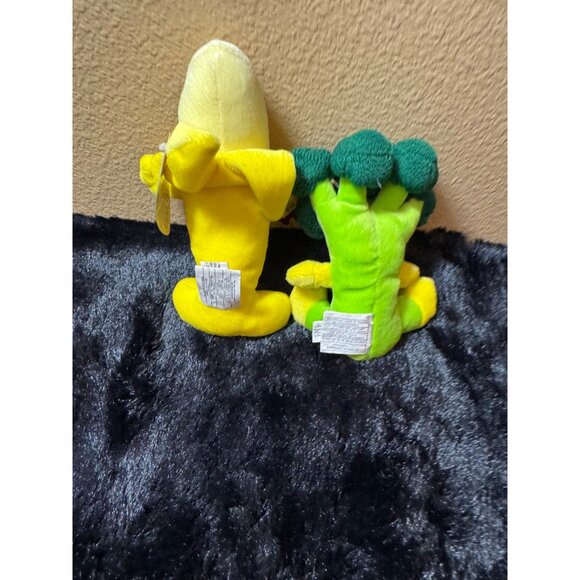 Vintage Fruit Seedies Plush Toy Set: Slam Banana & Broccoli By Toybox Creations - Picture 4 of 7